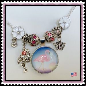 🆕✅ CABOCHON CHAIN NECKLACE W/CHANGEABLE CHARMS